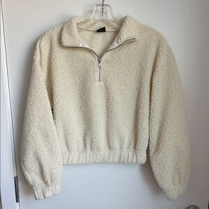 Cozy Cream Half-Zip Teddy Jacket